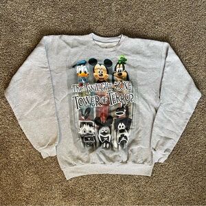 Vintage Disneyland The Twilight Zone Tower of Terror Gray Crewneck Size Medium